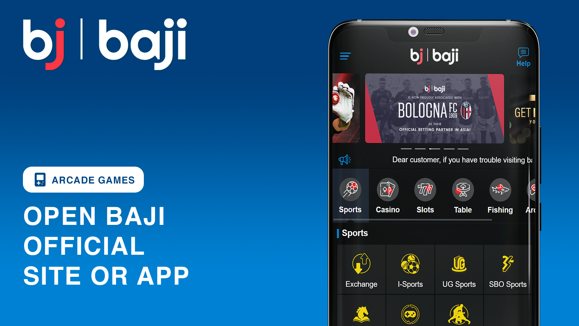 ক্যাসিনো গেম খেলা শুরু করতে Baji অফিসিয়াল সাইট খুলুন