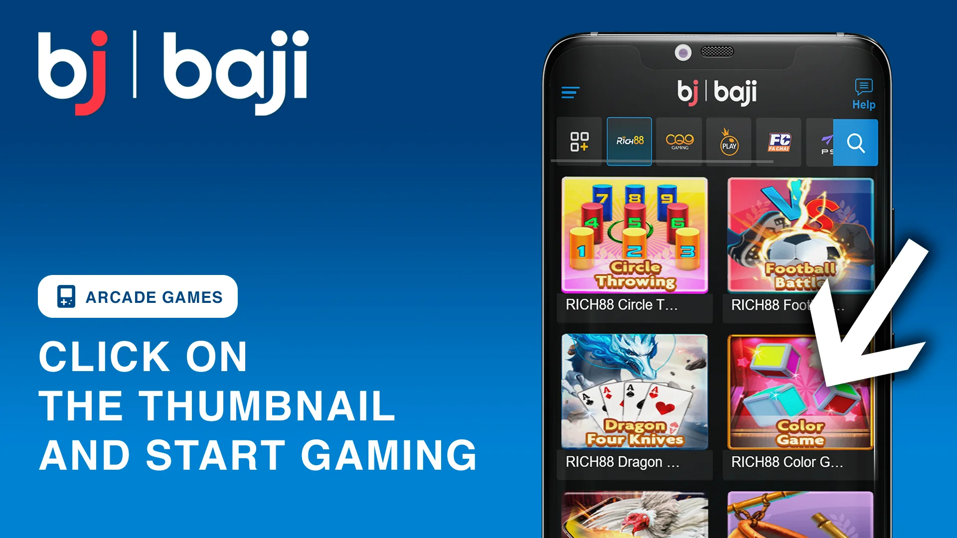 Click on the Thumbnail to Launch Casino Arcade Game - Baji