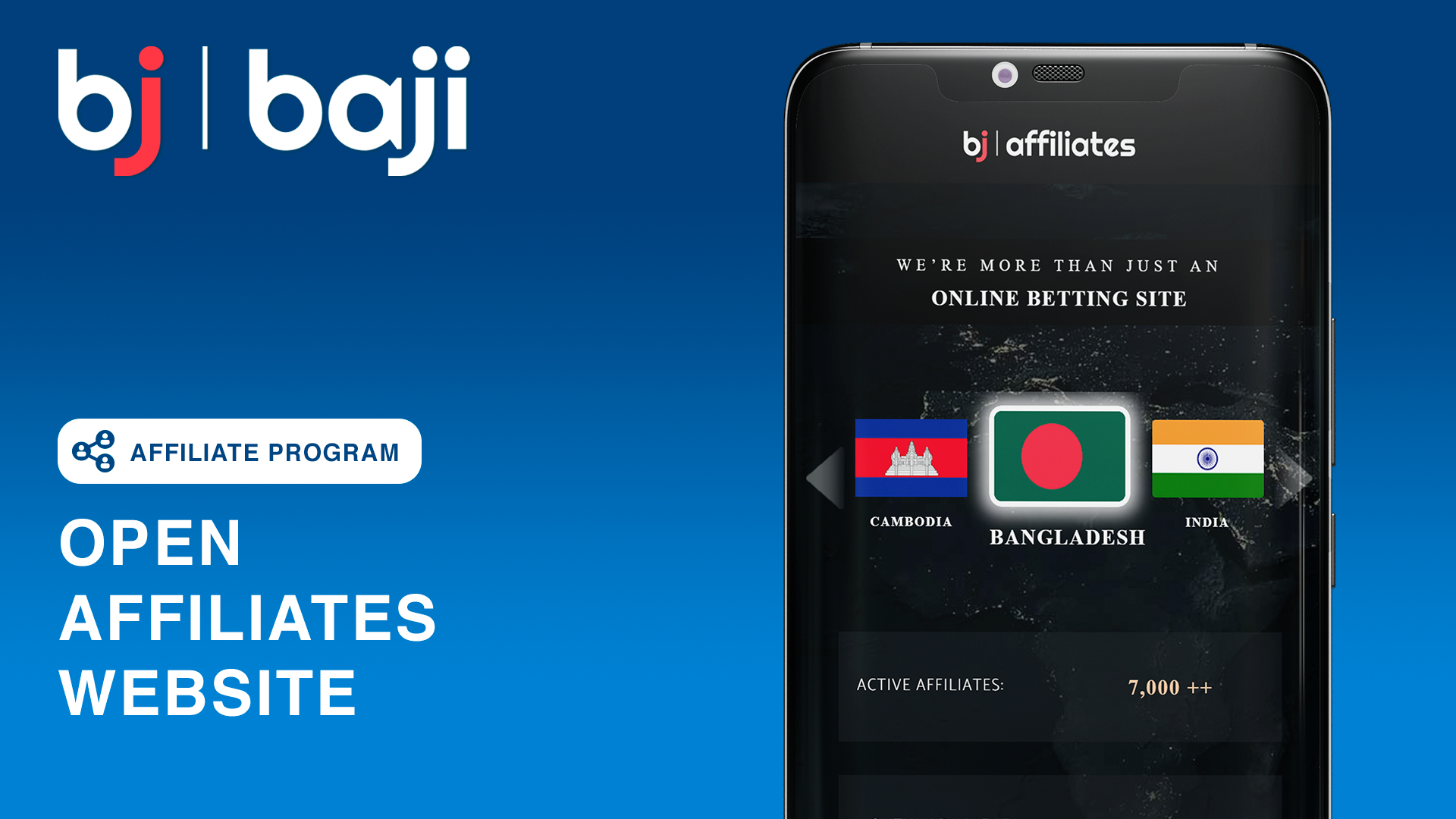 Baji অ্যাফিলিয়েটস ওয়েবসাইট খুলুন