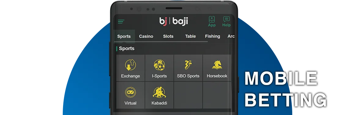 Baji betting is also available on mobile - iOS, Android and Mobile Website