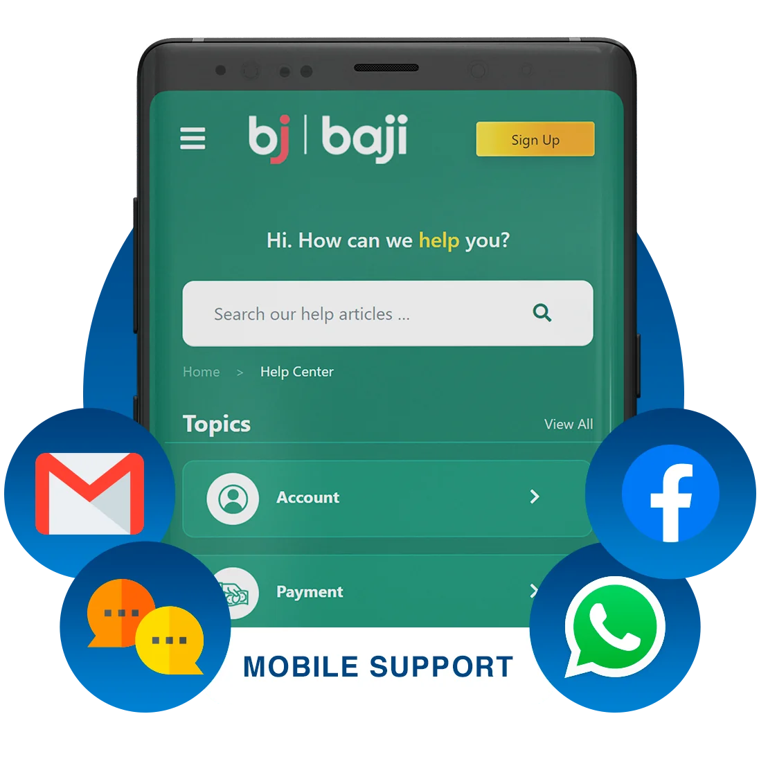 How to contact Baji Casino Customer Support using mobile App