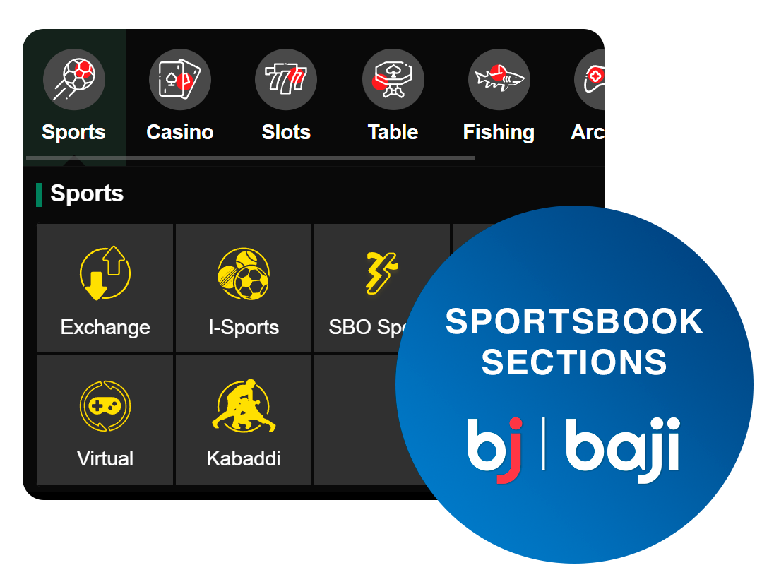 Baji বাংলাদেশ স্পোর্টস বেটিং বিভাগগুলিতে বিভক্ত