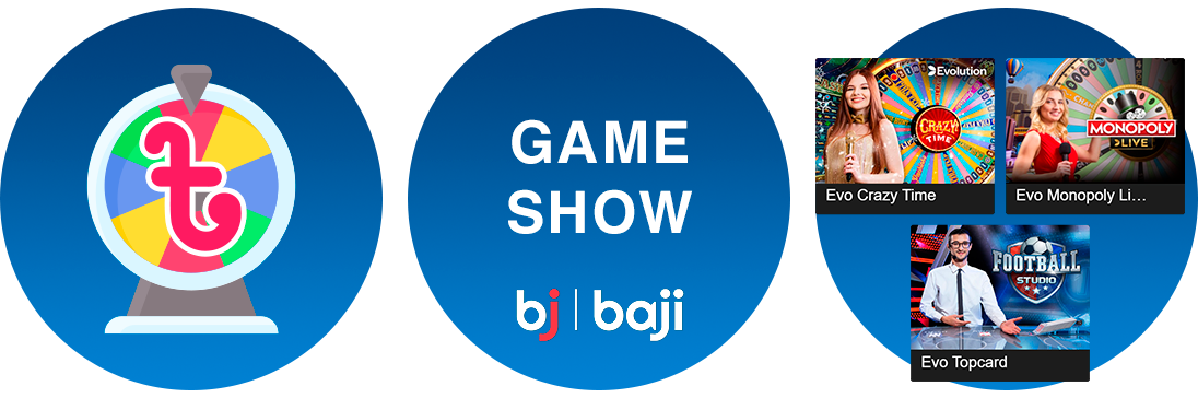 গেম শো হল বিশেষ ধরনের ক্যাসিনো গেমস যা টিভি শো-এর সংমিশ্রণে