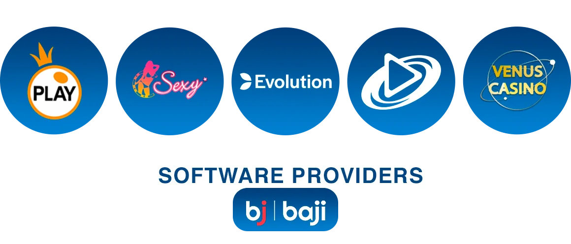 All live games at Baji are provided mostly with five high-trusted software providers
