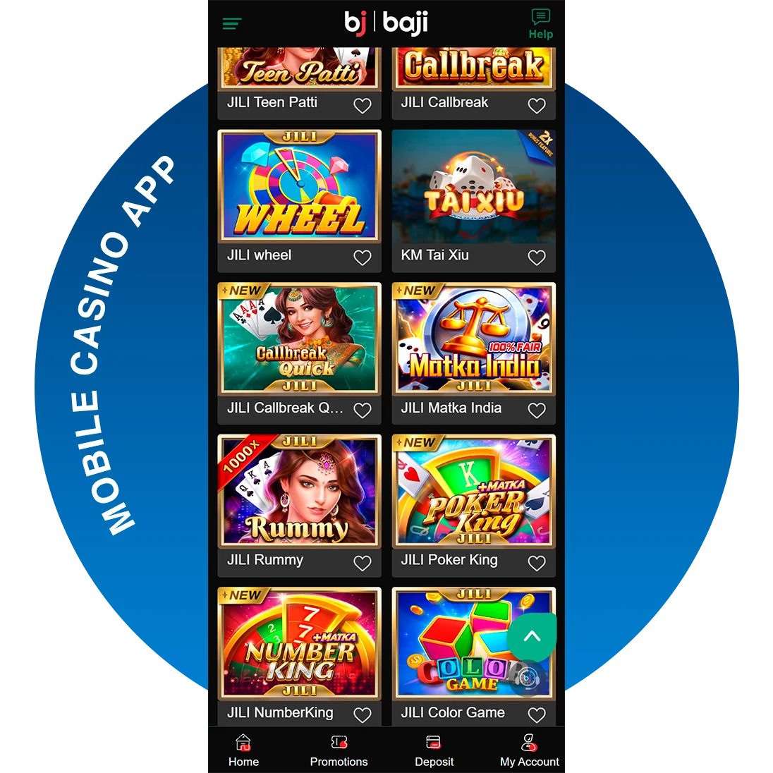 Enjoy dozens of slots, live games and other casino activities with Baji Casino App