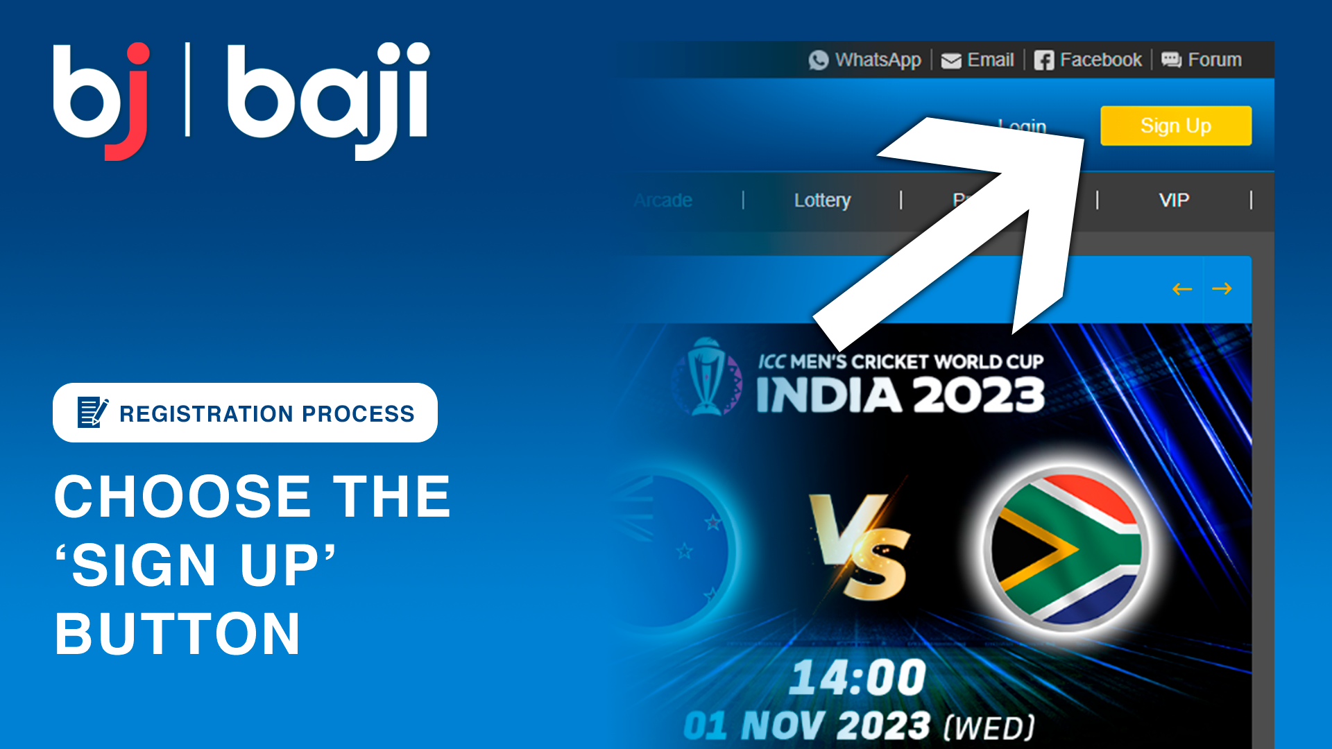 Click on the 'Sign up' button