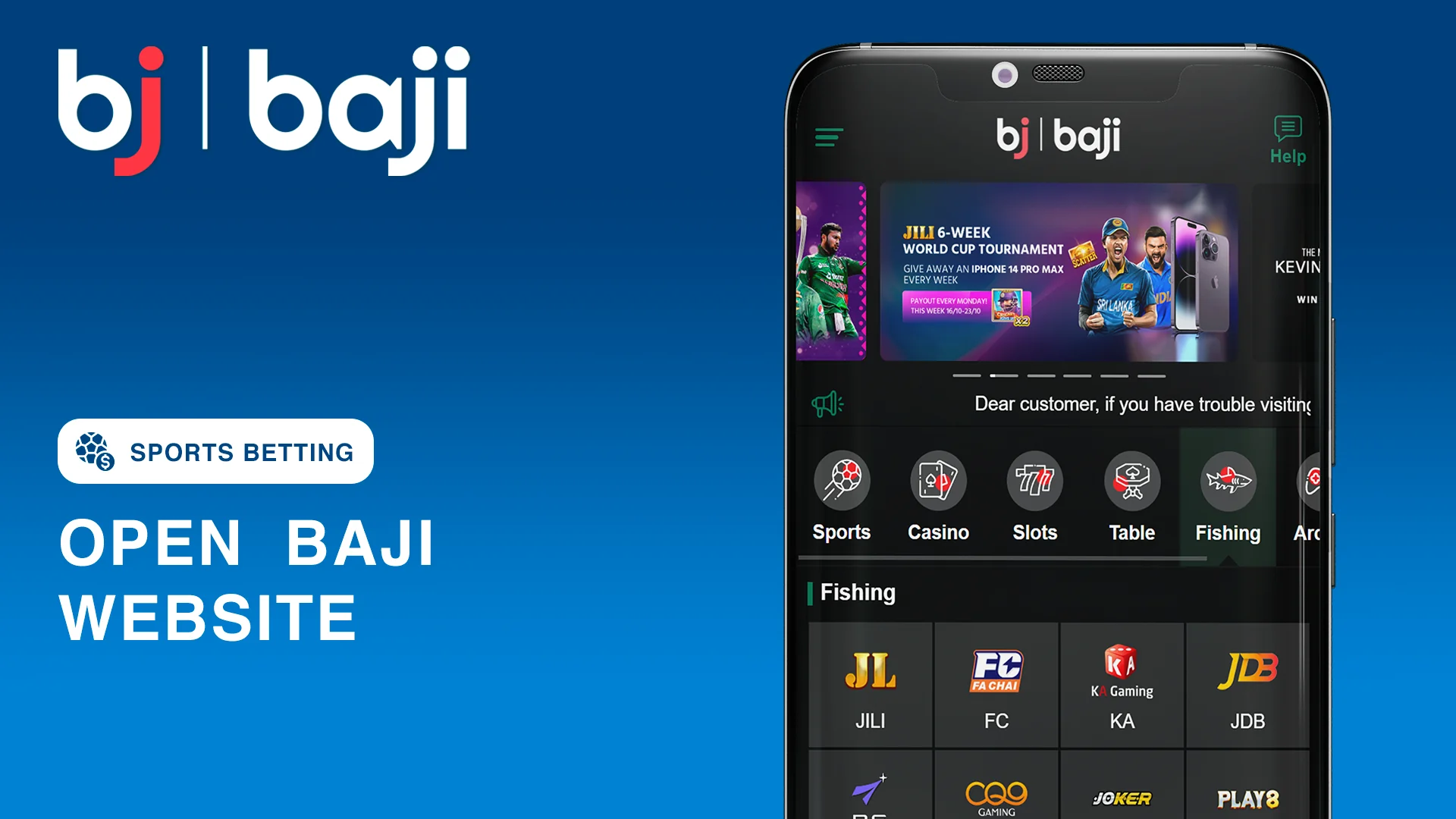 Open Baji Website to start betting