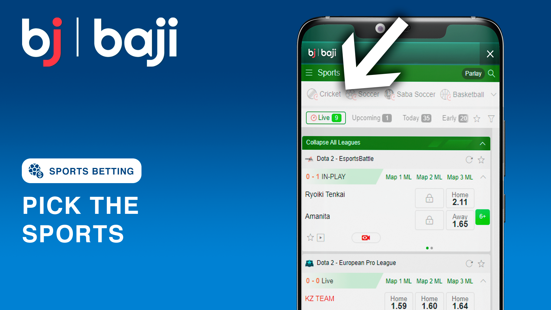 Baji ক্যাসিনোতে স্পোর্টস বেছে নিন