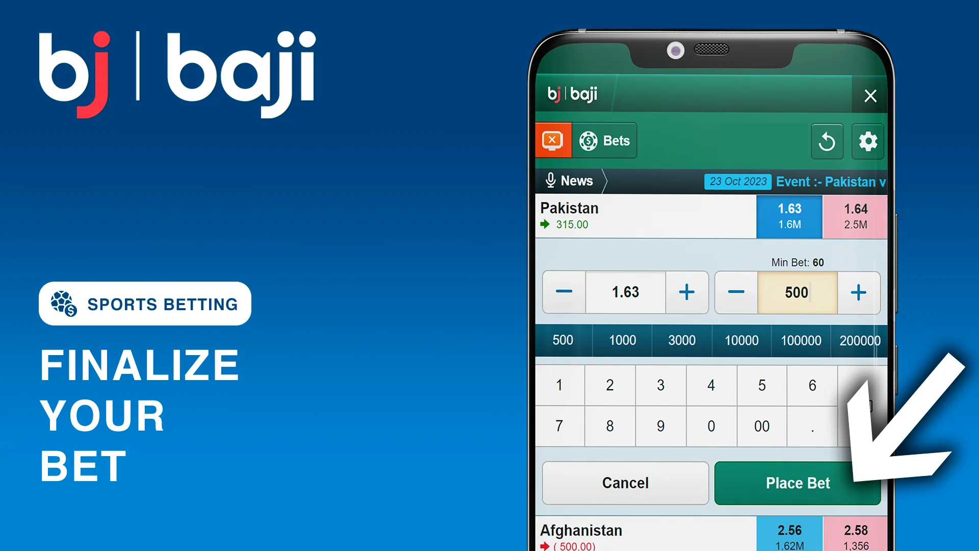 Finalize Your Bet at Baji