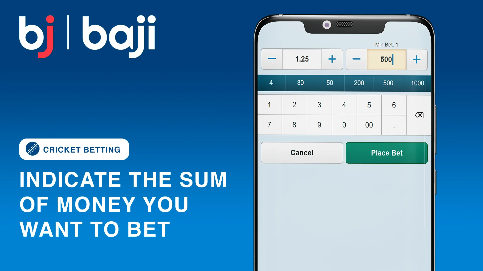 Indicate the Sum You Want to Bet on Cricket - Baji