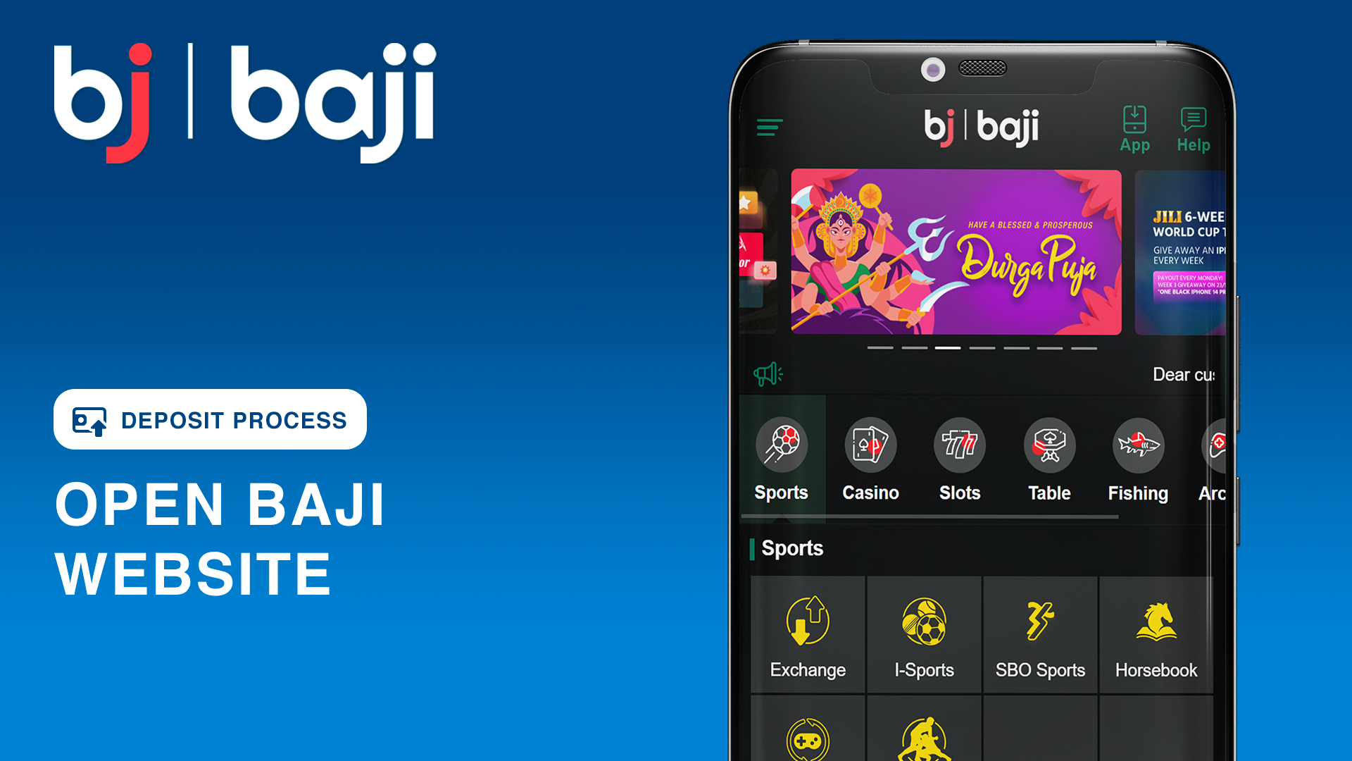 জমা করা শুরু করতে Baji ওয়েবসাইট খুলুন