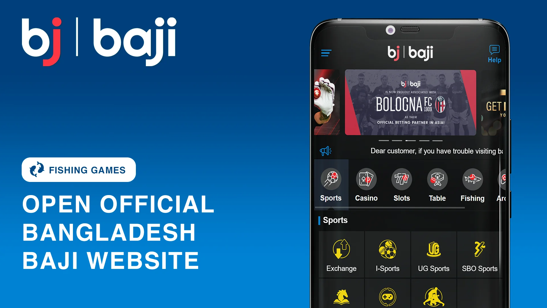 Open Official Baji Bangladesh Website to start playing Fishing Games