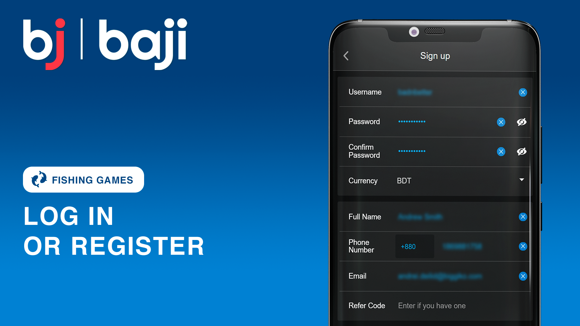 Log In or register at Baji Casino