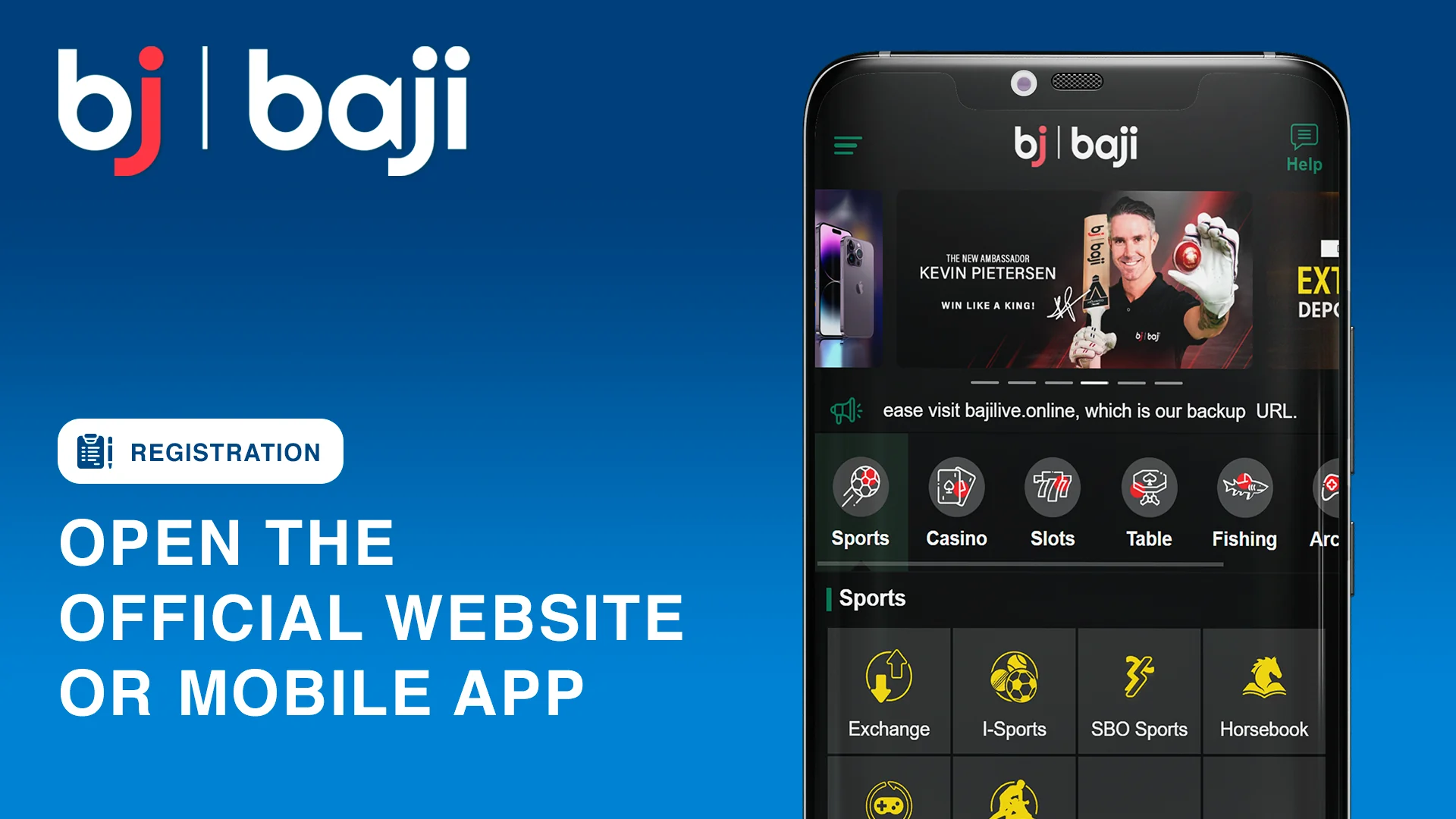 Open Baji Website to start registration Procedure