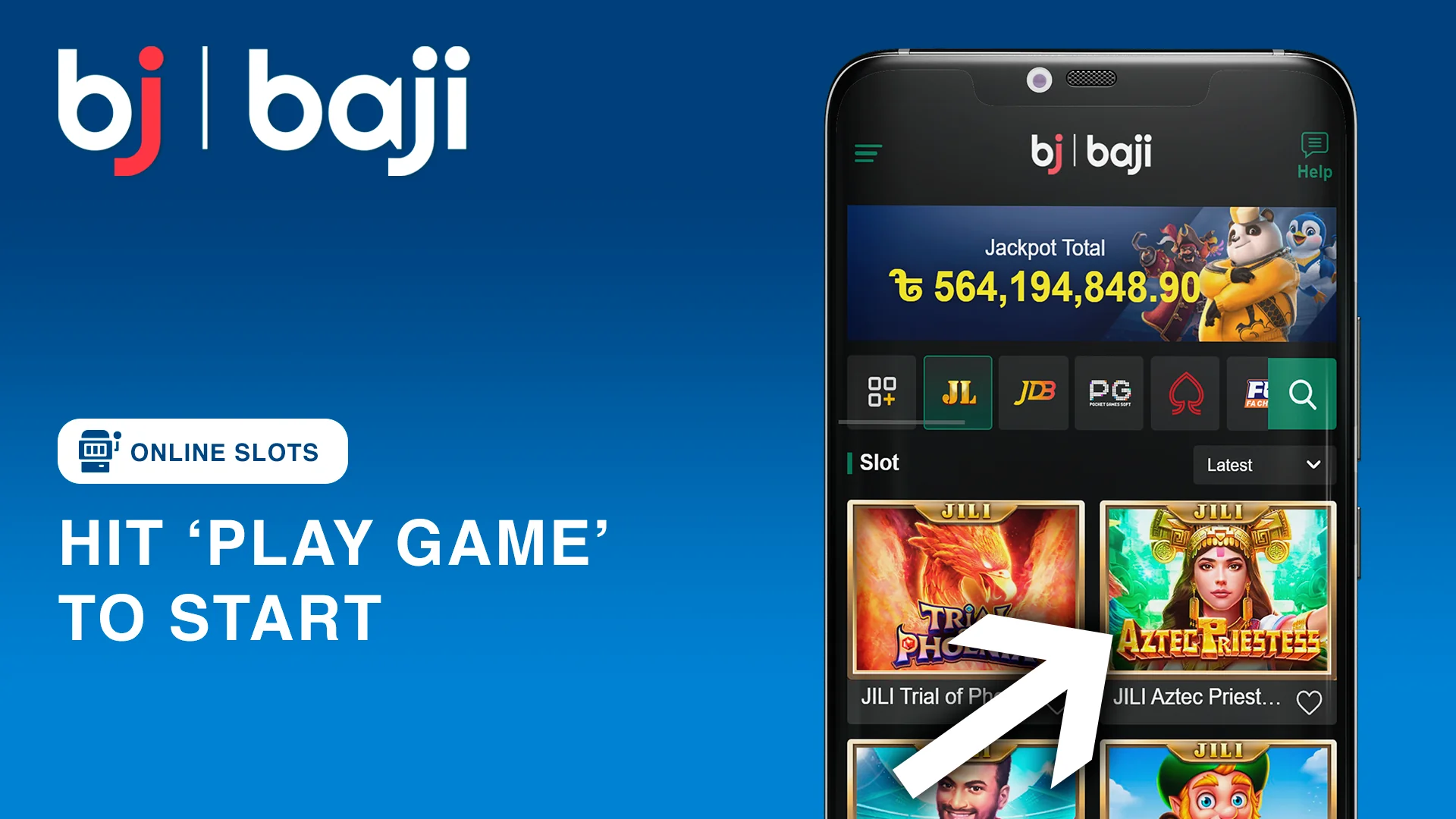 Hit 'Play Game' to start playing slots at Baji