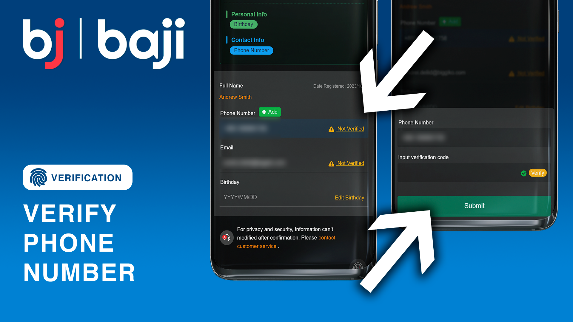 Verify Baji Phone Number