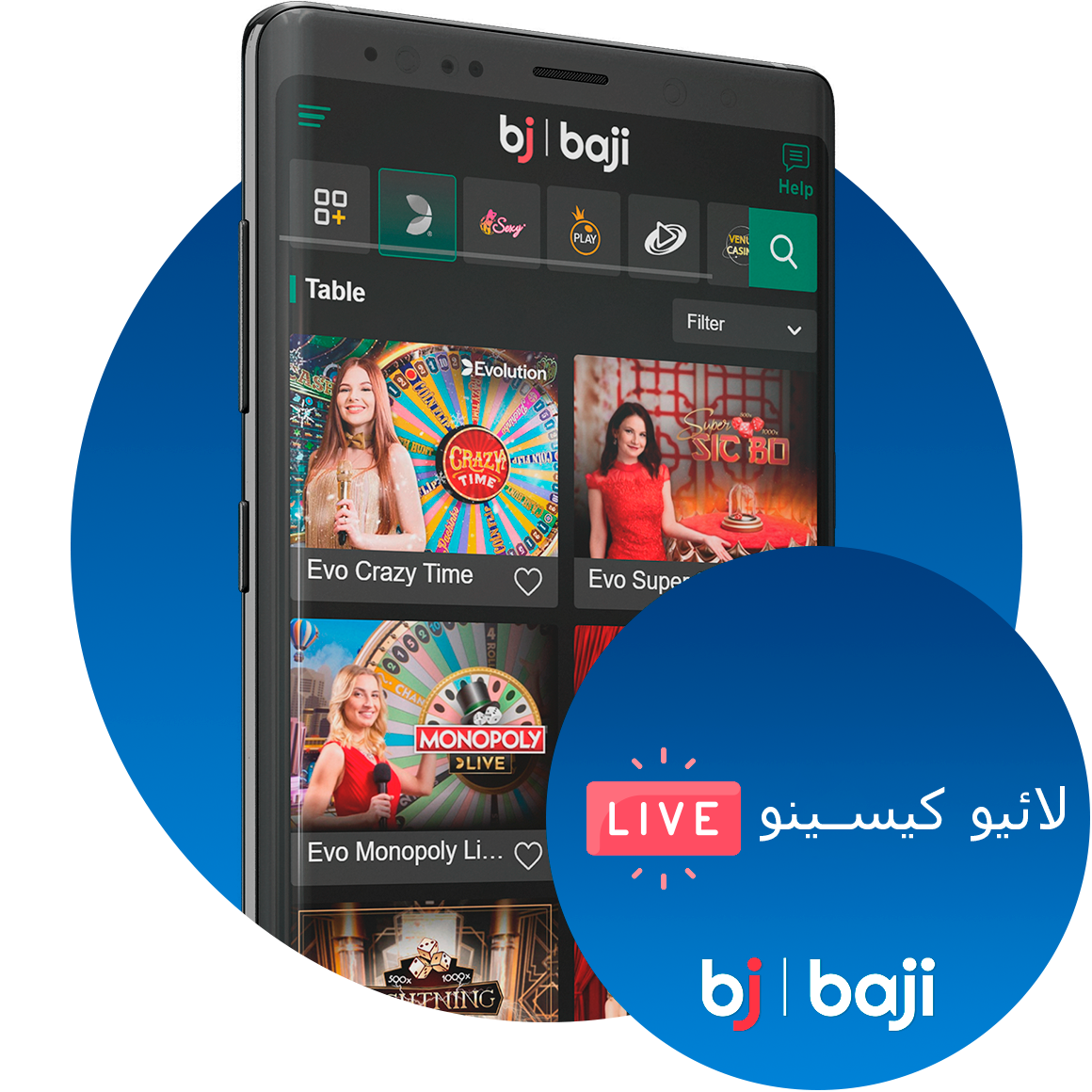 Baji پر 100+ سے زیادہ لائیو کیسینو گیمز دریافت کریں۔
